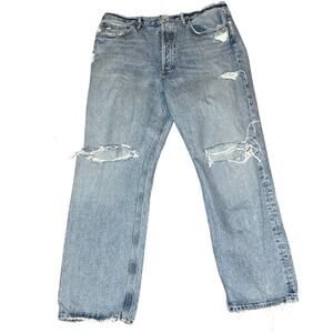 AGOLDE 90s Jean Size 30 High Rise Straight Leg Distressed Rigid Denim A069D-1206